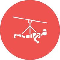 Zipline Glyph Circle Icon vector