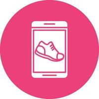 Exercise Shoes Glyph Circle Icon vector