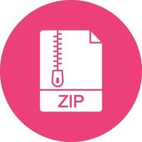 icono de círculo de glifo de archivo zip vector