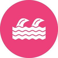 Sea Wave Glyph Circle Icon vector