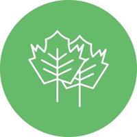 Maple Leaf Glyph Circle Icon vector