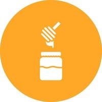 Honey Jar Glyph Circle Icon vector