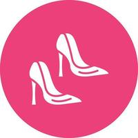 High Heel Glyph Circle Icon vector