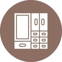 Wardrobe Glyph Circle Icon vector