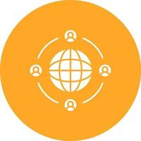User Connection Glyph Circle Icon vector