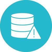 Database Alert Glyph Circle Icon vector
