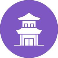 Chinese House Glyph Circle Icon vector