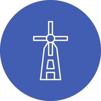 Windmill Glyph Circle Icon vector