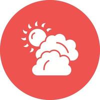 Cloudy Day Glyph Circle Icon vector