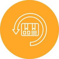 Return Delivery Glyph Circle Icon vector