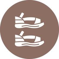 Sandal Glyph Circle Icon vector