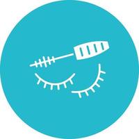 Eyelash Mascara Glyph Circle Icon vector