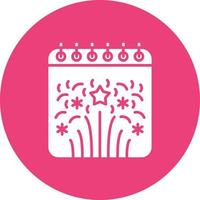 New Year Calendar Glyph Circle Icon vector