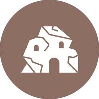 Cave House Glyph Circle Icon vector