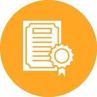 Certificate Glyph Circle Icon vector