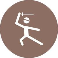 Sword Fighting Glyph Circle Icon vector