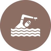 Swimming Person Glyph Circle Icon vector
