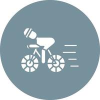 icono de círculo de glifo de persona ciclista vector