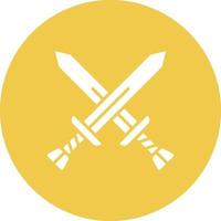 Swords Glyph Circle Icon vector