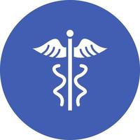 Caduceus Glyph Circle Icon vector