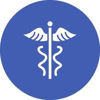 Caduceus Glyph Circle Icon vector