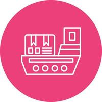 Cargo Ship Glyph Circle Icon vector