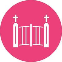 Cementery Gate Glyph Circle Icon vector