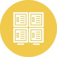 Library Locker Glyph Circle Icon vector