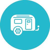 Caravan Glyph Circle Icon vector