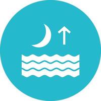 High Tide Glyph Circle Icon vector