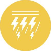 Lightning Glyph Circle Icon vector