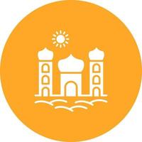 Desert Palace Glyph Circle Icon vector