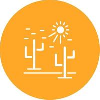 Desert Heat Glyph Circle Icon vector