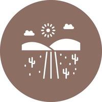 Desert Road Glyph Circle Icon vector