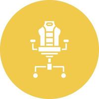 Gaming Chair Glyph Circle Icon vector