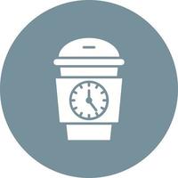 icono de círculo de glifo de hora de café vector