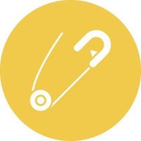 Safety Pin Glyph Circle Icon vector