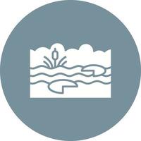 Swamp Glyph Circle Icon vector