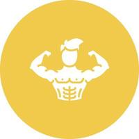 Body Builder Glyph Circle Icon vector