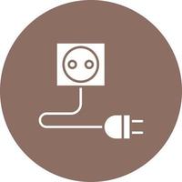 Plug Glyph Circle Icon vector