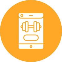 Gym App Glyph Circle Icon vector