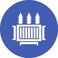 Power Transformer Glyph Circle Icon vector