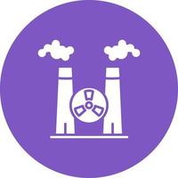 Nuclear Factory Glyph Circle Icon vector