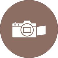 Mirrorless Camera Glyph Circle Icon vector