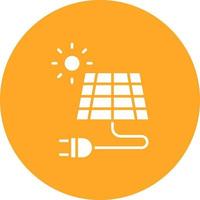 Solar Panel Glyph Circle Icon vector