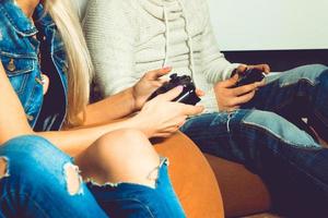 close up photo of male and female playing computer games