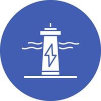 Tidal Power Glyph Circle Icon vector