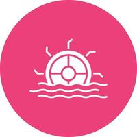 Water Mill Glyph Circle Icon vector