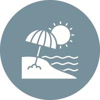 icono de círculo de glifo de paisaje de playa vector