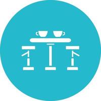 Coffee Table Glyph Circle Icon vector